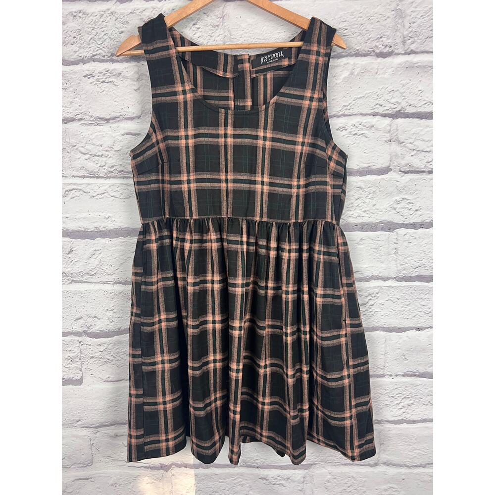 Disturbia Womens 10 Grunge Academia Witchy Edgy Emo Plaid Fit & Flare Mini Dress - Picture 3 of 10